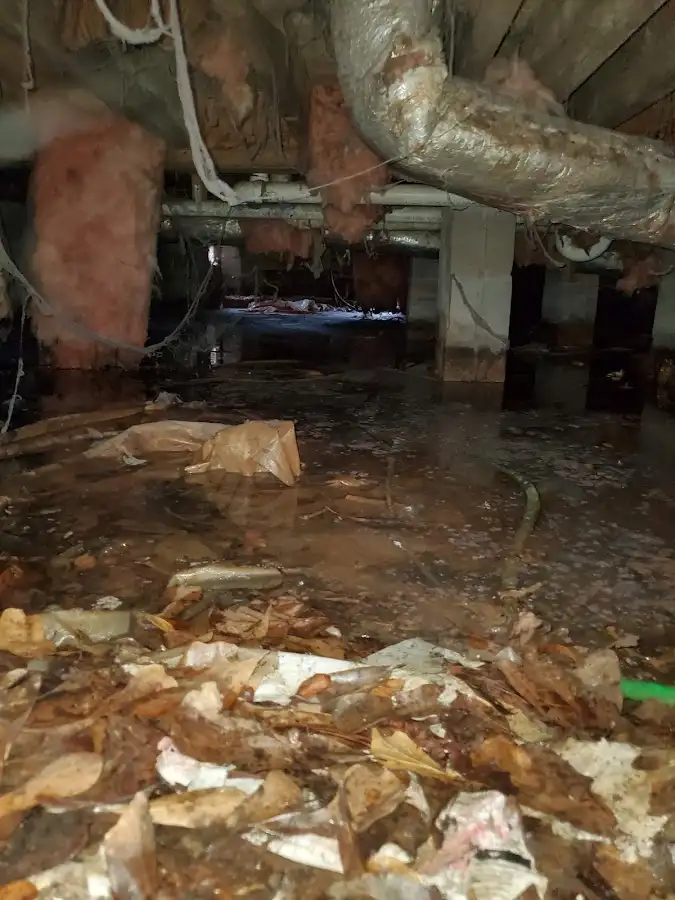 Crawl space flood assessment for Commercial Water Damage Restoration in Conway